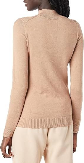 Beige Mock Neck Sweater imagen 4